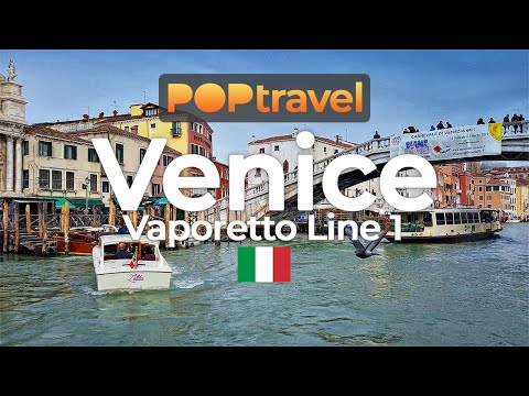 VENEZA / Itália 🇮🇹- Vaporetto #1 Piazzale Roma → Rialto → San Marco → Lido - 4K 60fps (UHD)