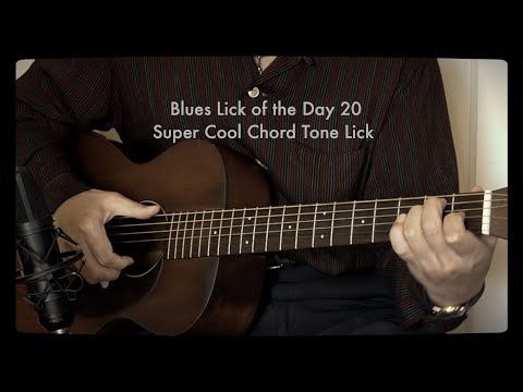 Blues Guitar Lesson "Blues Guitar Lick of the Day 20” A=432Hz  Super Cool Chord Tone Lick Hideo Date