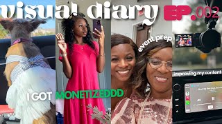 visual diary ep. 002 | i got monetized, event prep, MAJOR social anxiety + improving my content