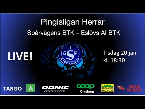 LIVE | Spårvägens BTK - Eslöv | Bord 1 & 2 | Pingisligan Herrar 2025-2026 | Omgång 10