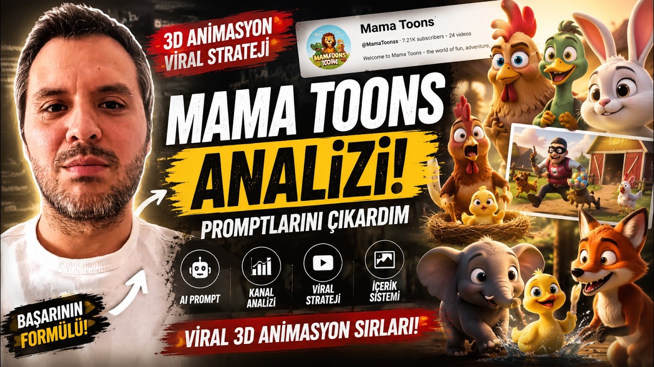 Mama Toons Kanalını Analiz Ettim! Viral 3D Animasyon Promptlarını Çıkardım