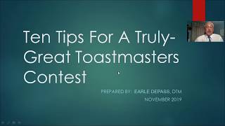 Ten Tips for a Truly Great Speech Contest