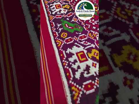 Pink Elephant Parrot Border with Manekchowk Motifs Double Ikat Patola Saree