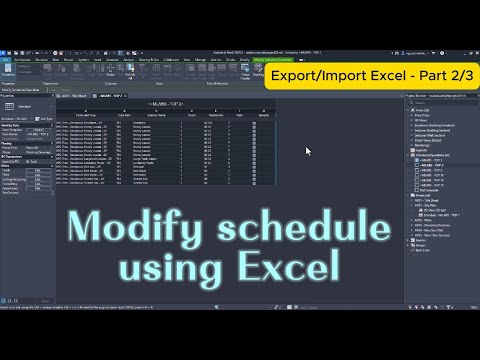 Modify schedules using Excel - Free Revit plugin