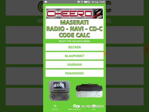RADIO CODE for MASERATI