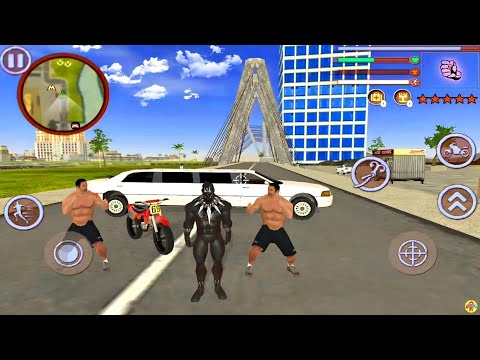 Black Panther Rope Hero Vice Town Crime Simulator #3 - Android Gameplay