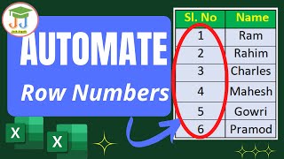 Automatic Serial Number in Excel | Automate row number in Excel | Excel | Excel Tutorial | MS Excel