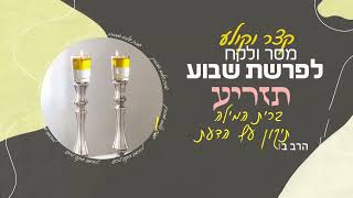 הרב בועז שלום - פרשת תזריע - ברית המילה תיקון עץ הדעת (תשפ"ו)