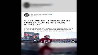 OU Stuns No. 1 Texas 27-24 — Mateer Plants The Flag In Dallas #K9Gains
