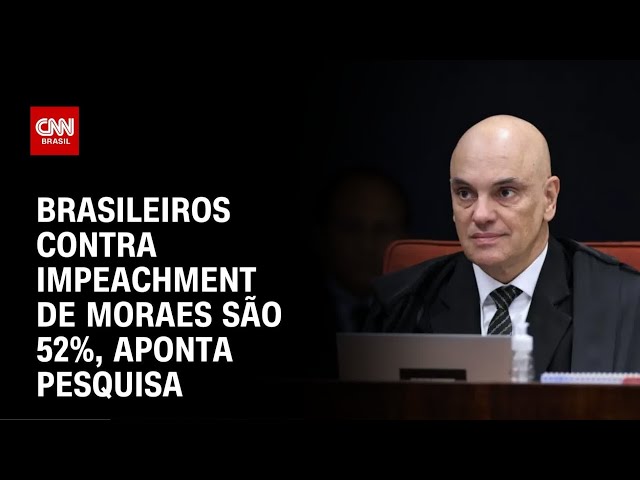 Quaest: brasileiros contra impeachment de Moraes são 52%; a favor, 36% | LIVE CNN