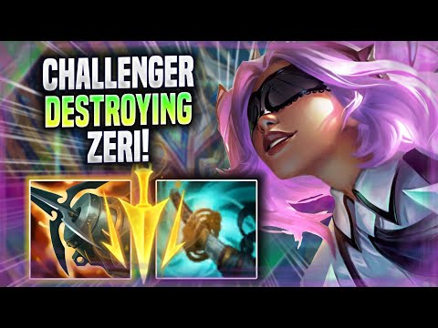 KOREAN CHALLENGER DESTROYING WITH NEW CHAMPION ZERI! - Korean Challenger Plays Zeri ADC vs Samira!