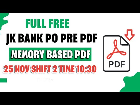 JK BANK PRE SHIFT 2 FULL MEMORY BASED PDF ||JKSSB ACCOUNTS ASSISTANT  IMPORTANT  UPDATE || ANSER KEY
