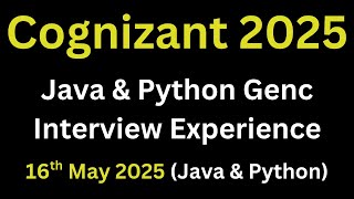 Download the video "Cognizant Todays Java & Python Cluster Interview Experience 2025 | Genc Technical Interview"