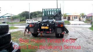 Truk Trailer||Proses Ganti Ban Belakang Semua Full Vidio