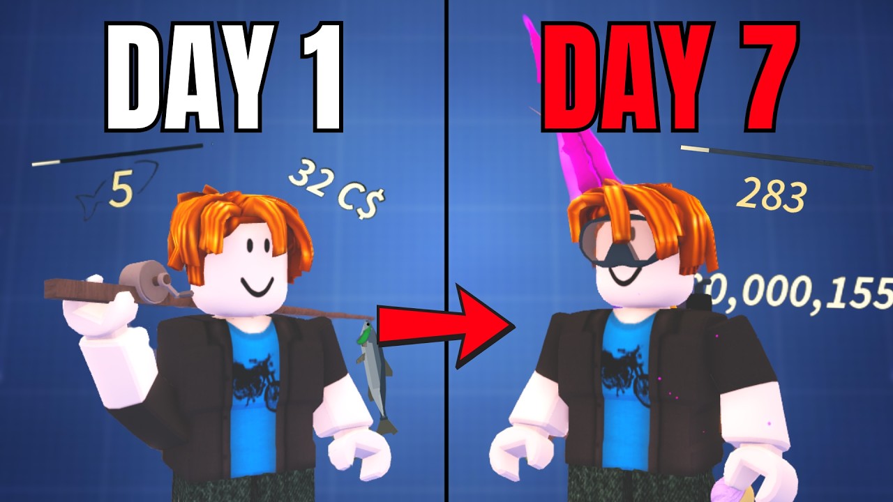 I Spent 7 Days in Roblox FISCH: From Noob to Pro