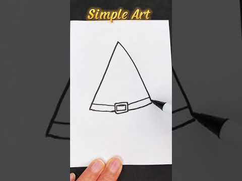 How to draw a Witch Hat ❤️❤️❤️ #shorts #draw #simpleart #drawing #paint #artchallenge #art