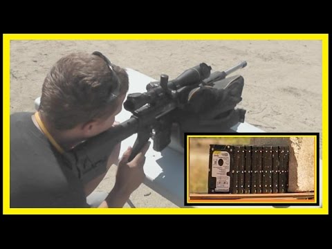 AR-10 [.308] Sniper Rifle vs Computer Hard Drives!