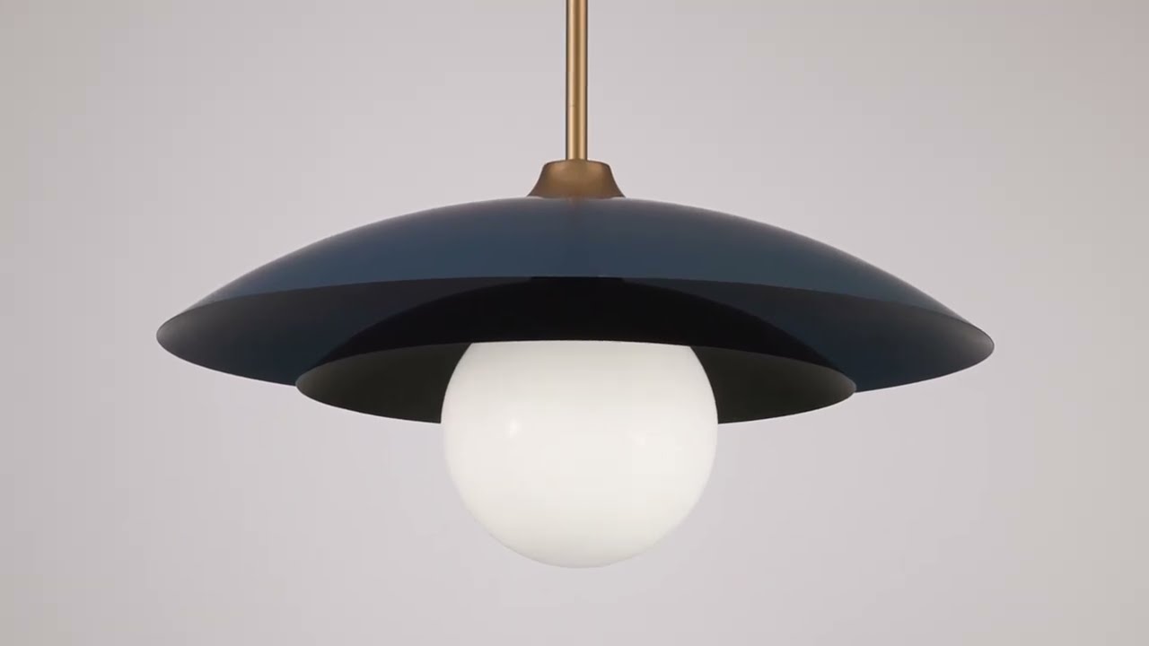 Video1 of Possini Euro Silgo 18" Wide Gold and Teal Blue and Black Pendant Light