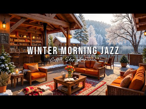 Winter Morning Jazz ❄ Outdoor Coffee Shop Ambience with Smooth Jazz Instrumental Music for Studying