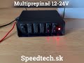 Multiprepínač 12/24V - panel so 6 prepínačmi Rocker s červenou LED (132x40x109mm) - Video Youtube