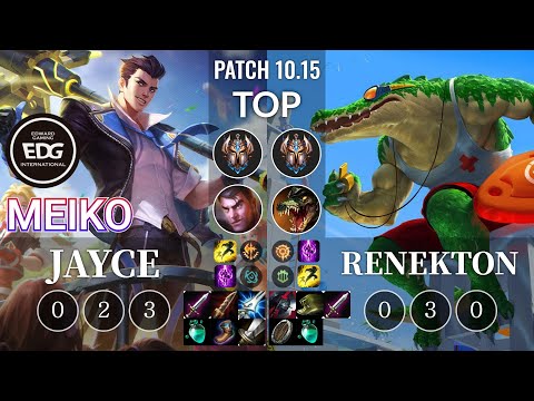 EDG Meiko Jayce vs Renekton Top - KR Patch 10.15