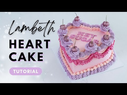 Buttercream Lambeth Heart Cake Tutorial | How to DIY Pipe