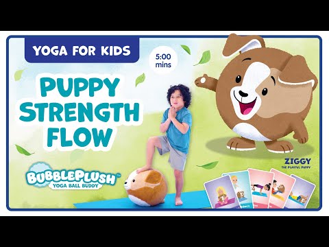 Fun Yoga for Kids Ages 4–8 | Puppy Strength Flow with Ziggy