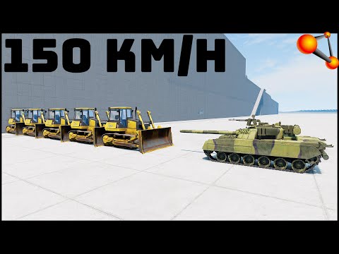 5 BULDOZER vs TANK! 150 Km/H CRASH TEST! - BeamNg Drive