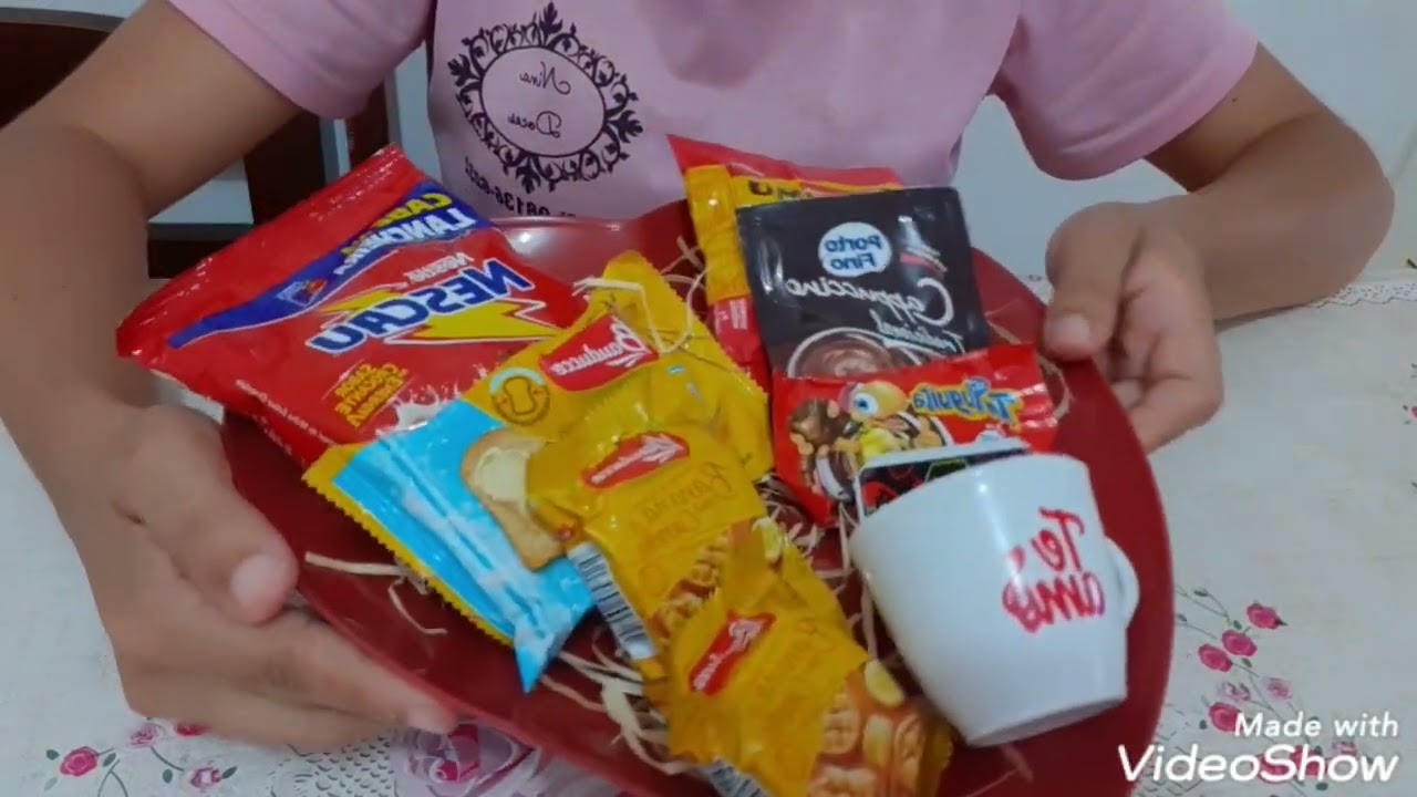 mini cesta de café da manhã completa simples e fácil 10,00