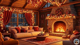 LIVE 🔴Cozy Fireplace from Fall to Winter | Natural Fall Beauty with Pumpkins | Cozy Cabin Atmosphere