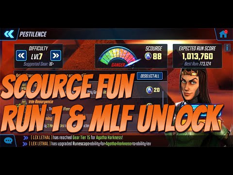 Scourge Fun , Run 1, MLF Unlock ! - MSF - Marvel Strike Force