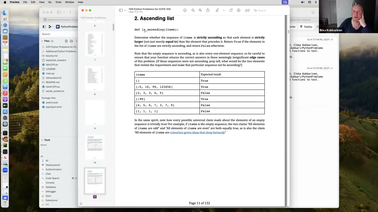 Solving 109 Python Problems for CCPS 109