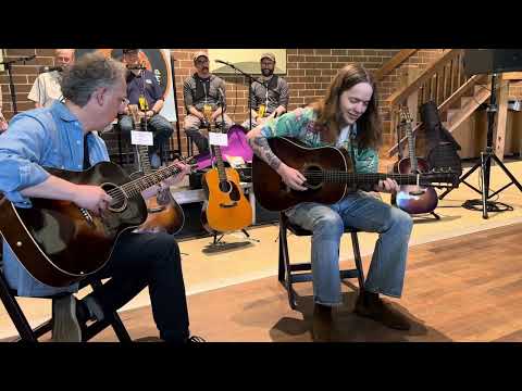 Billy Stings playing Norman Blake’s 1934 12 fret with Bryon Sutton. Randall Collins