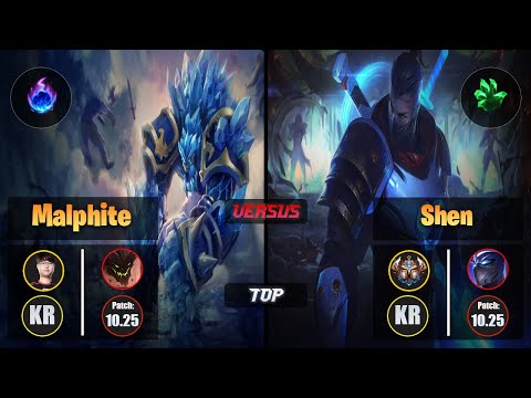 Sword MALPHITE (Top) [Arcane Comet] VS SHEN - Challenger KR Patch 10.25