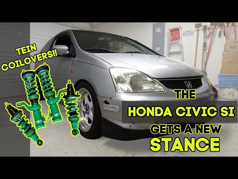 Tein coilover install on the Honda Civic Si!!