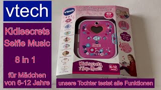 vtech Kidisecrets Selfie Music 2.0 – Kindertagebuch mit 2 Kameras, MP3-Player, Gesichtserkennung