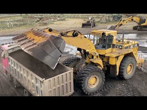 Caterpillar 990 Wheel Loader Loading Coal On Mercedes And Man Trucks - Ektor Epe