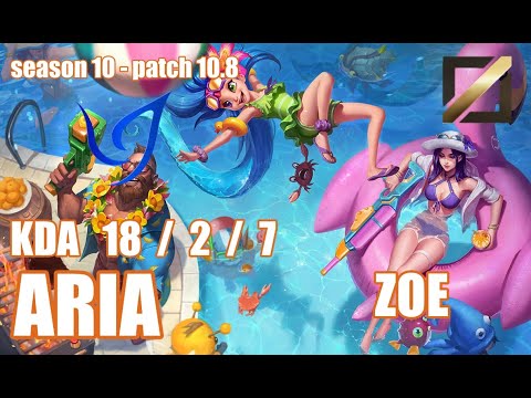 【韓国サーバー/チャレンジャー】CGA ARIA ゾーイ(Zoe) VS フィズ(Fizz) MID - Patch10.8 KR Ranked【LoL】