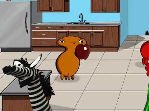 Crazy Zebra steals Annoying Oranges Lunch And Gets Grounded