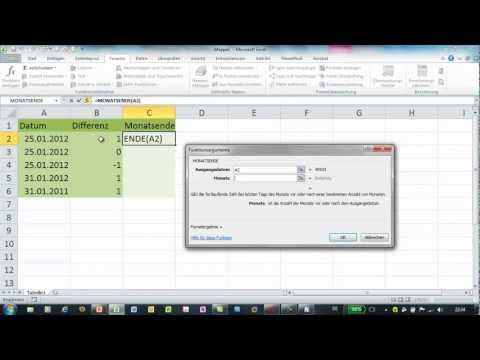 Excel - MONATSENDE - Zeitfunktionen