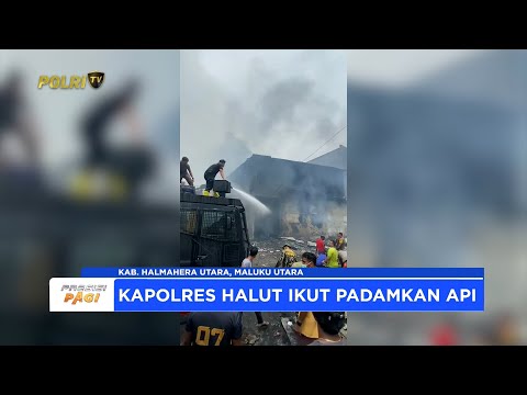 POLRES HALUT BERGERAK CEPAT DATANGI TKP KEBAKARAN DI PASAR RAWAJAYA TOBELO