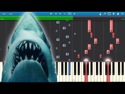 Jaws - Theme Music John Williams - Piano Tutorial - Synthesia Cover