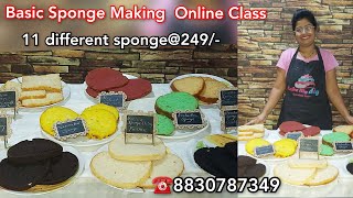 Basic Sponge Making Online / Offline Class | 11 different sponge @249/- | ☎️8830787349
