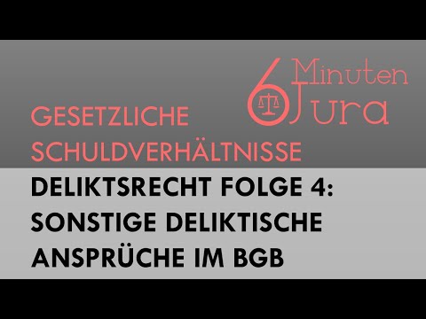 Deliktsrecht Folge 4: Sonstige deliktische Ansprüche im BGB
