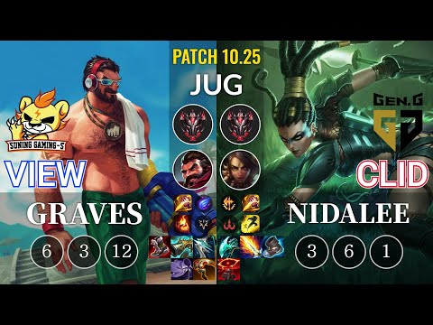 SG-S View Graves vs GEN Clid Nidalee Jungle - KR Patch 10.25
