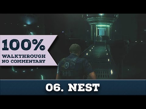 Resident Evil 2 Remake Walkthrough - LEON A (Hardcore,No Damage,100%) part 6 NEST