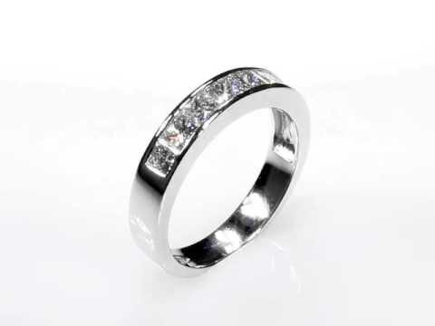 Contemporary channel set princess cut band-118-01769