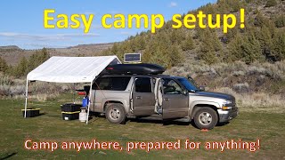 SUV camping no build camper full camp setup process