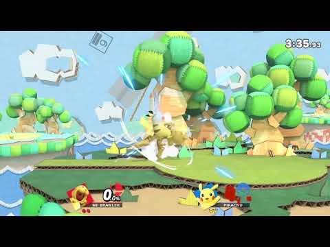 Mii Brawler vs Pikachu