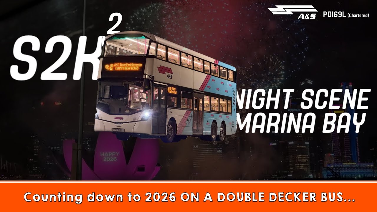 Counting down into the new year 2026 in a DOUBLE DECKER bus....